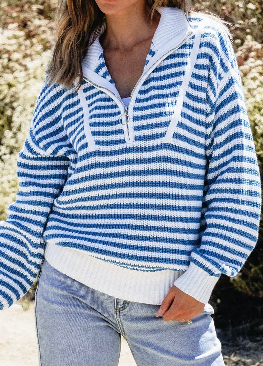 Striped Quarter Zip