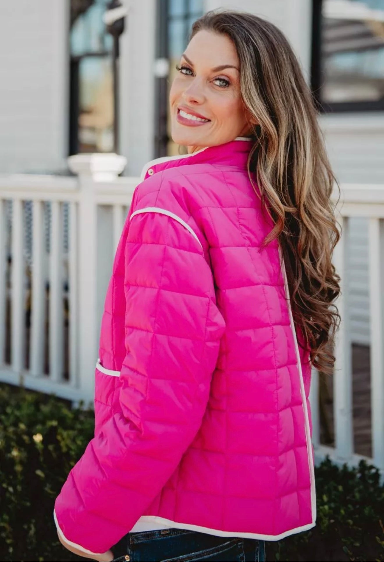 Pink Quilted Jacket