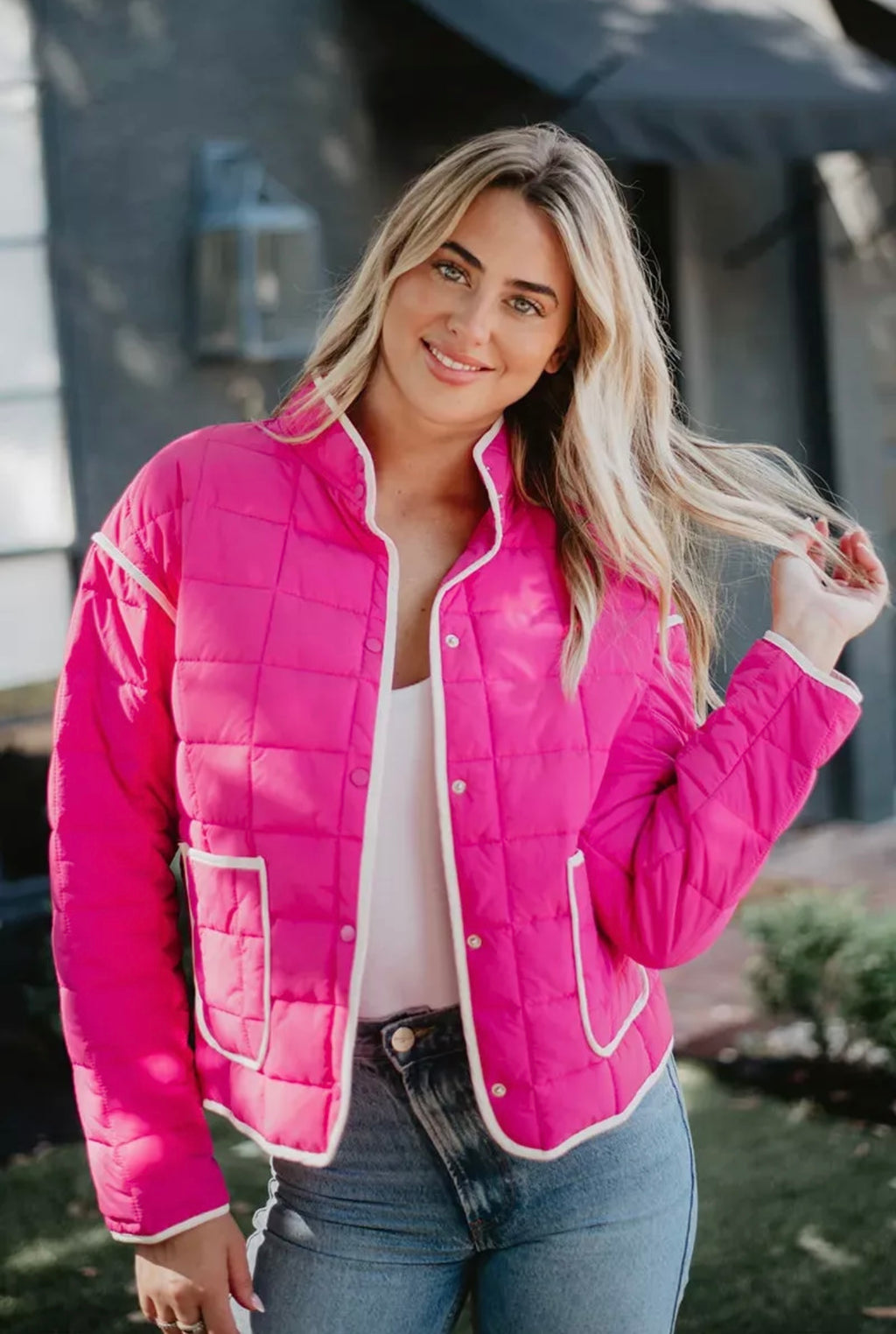Pink Quilted Jacket