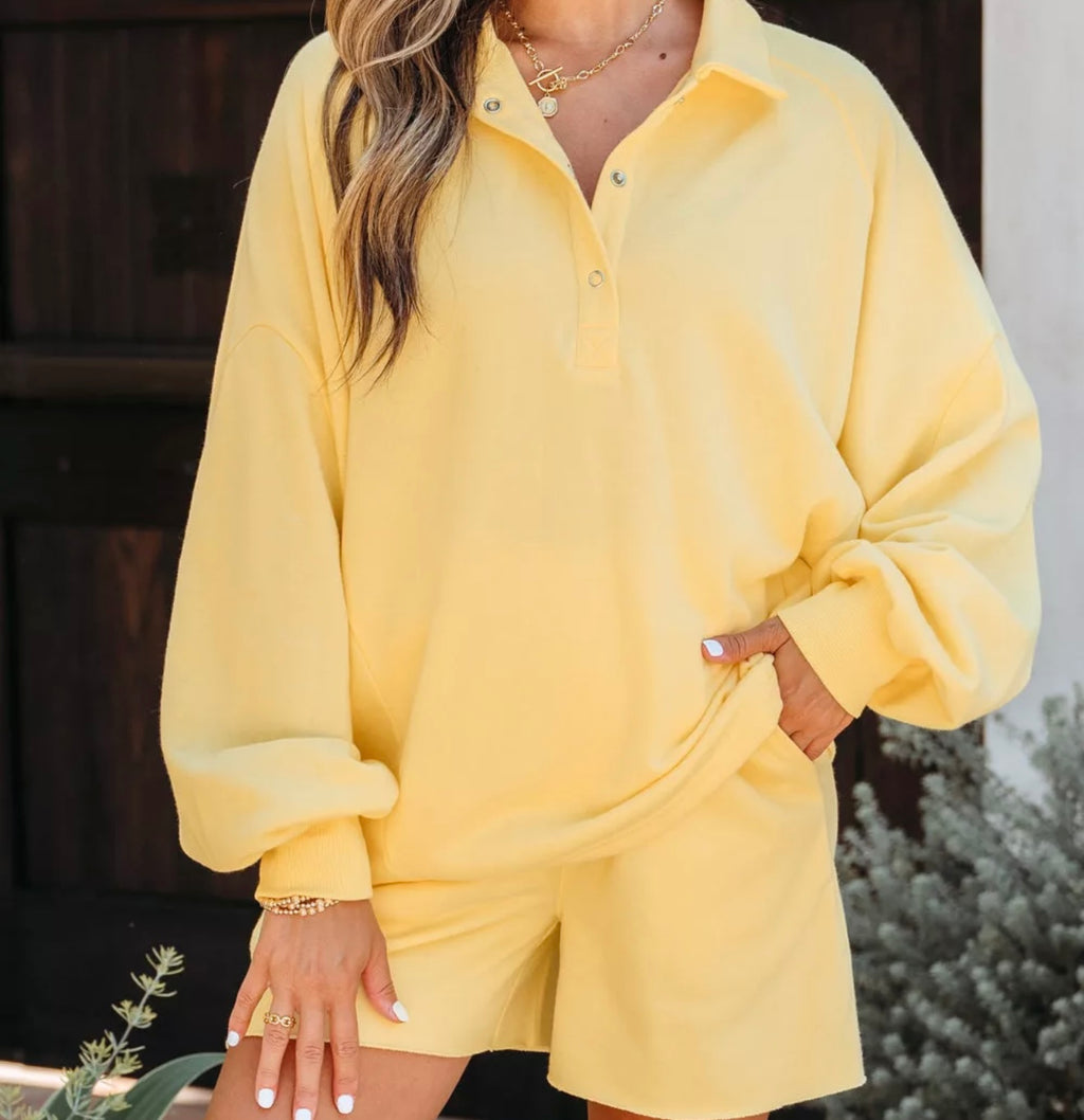 Collar Drop Shoulder Pullover