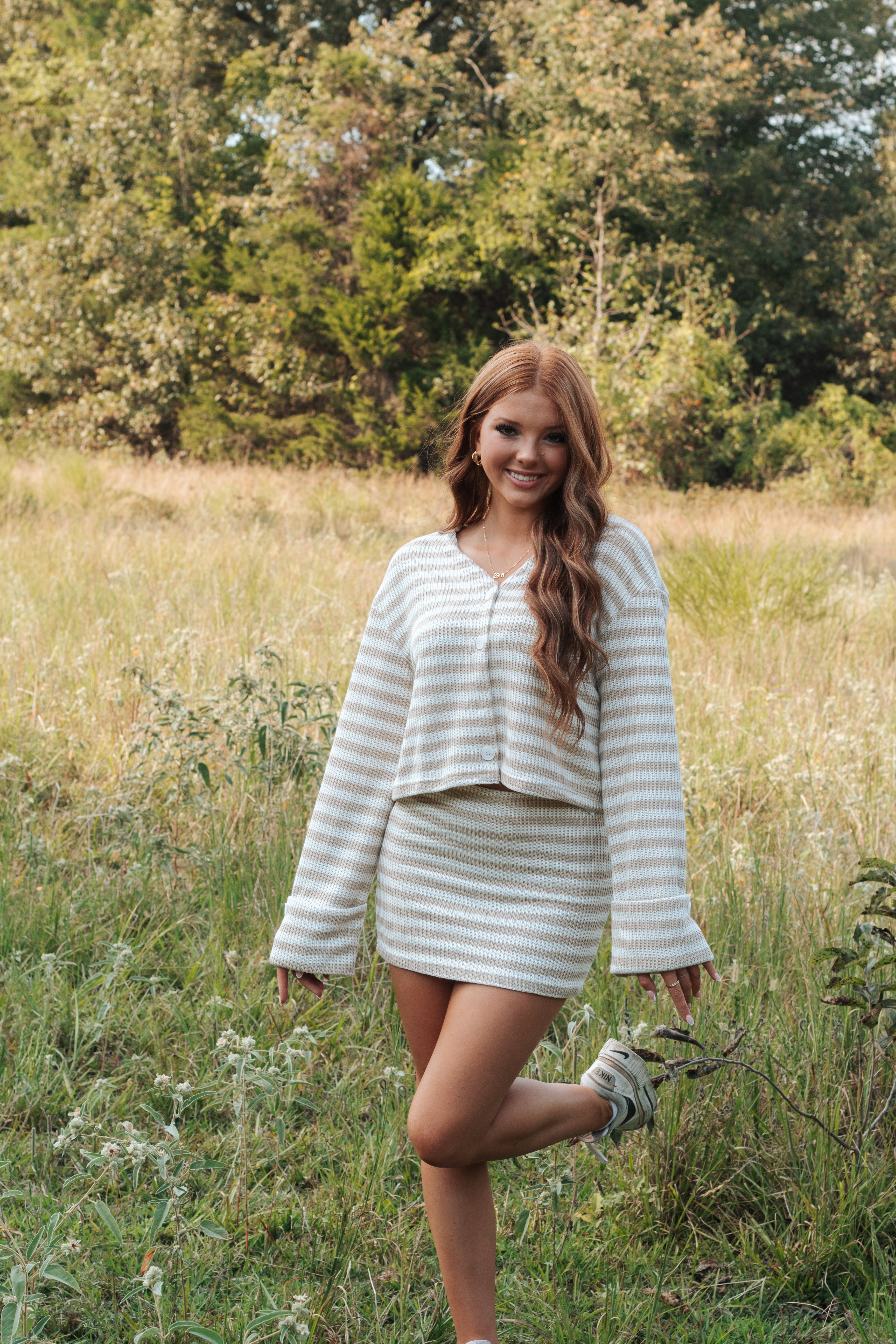 Striped Skirt Set