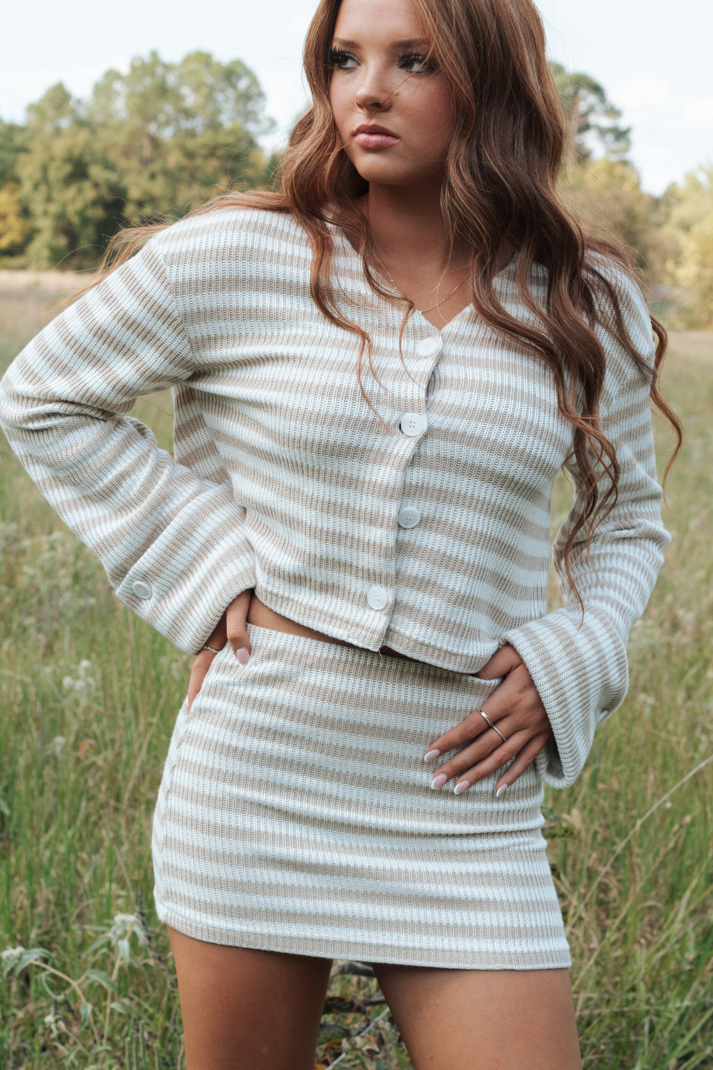 Striped Skirt Set