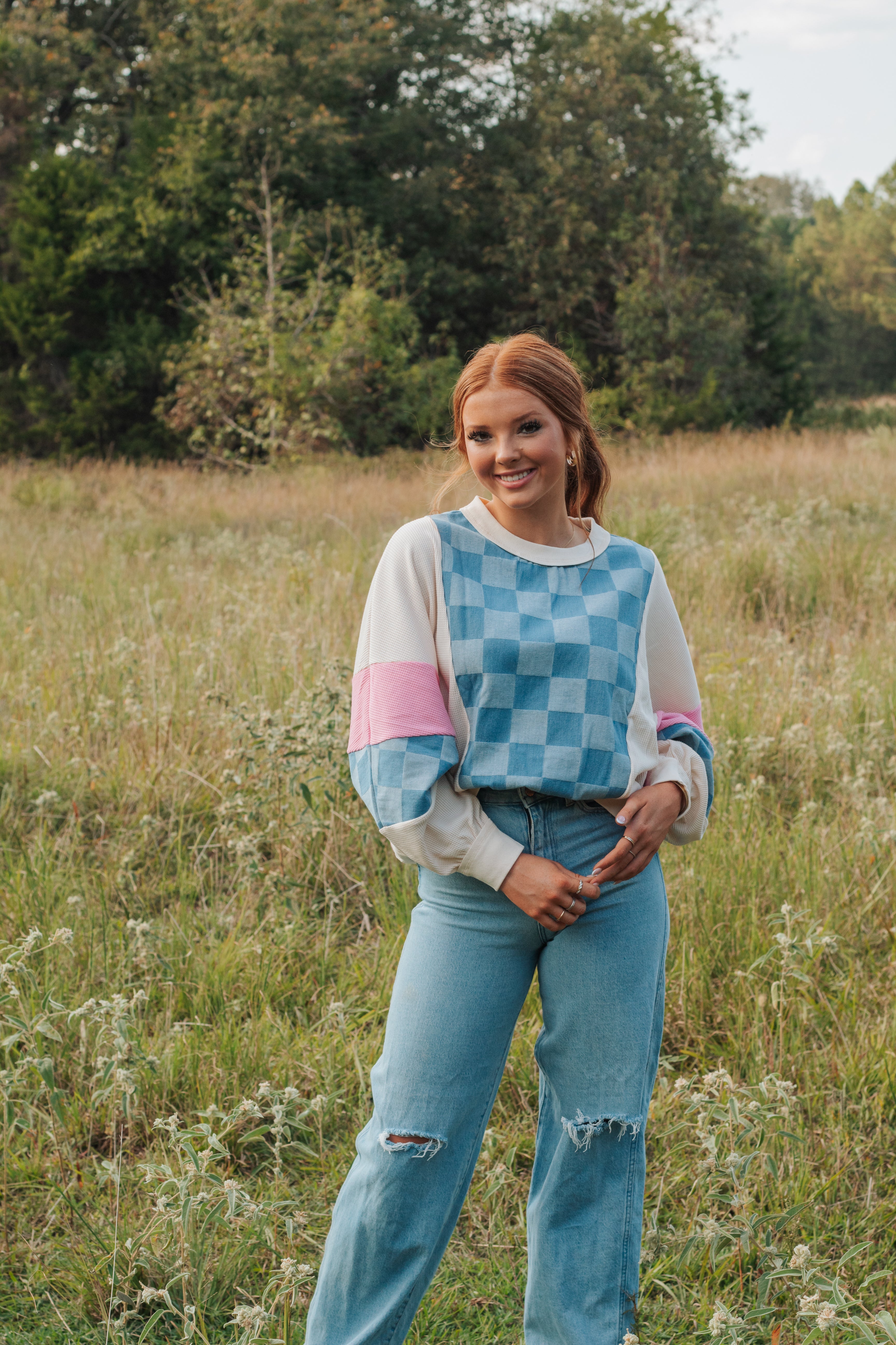 Checkered Wide sleeve shirt