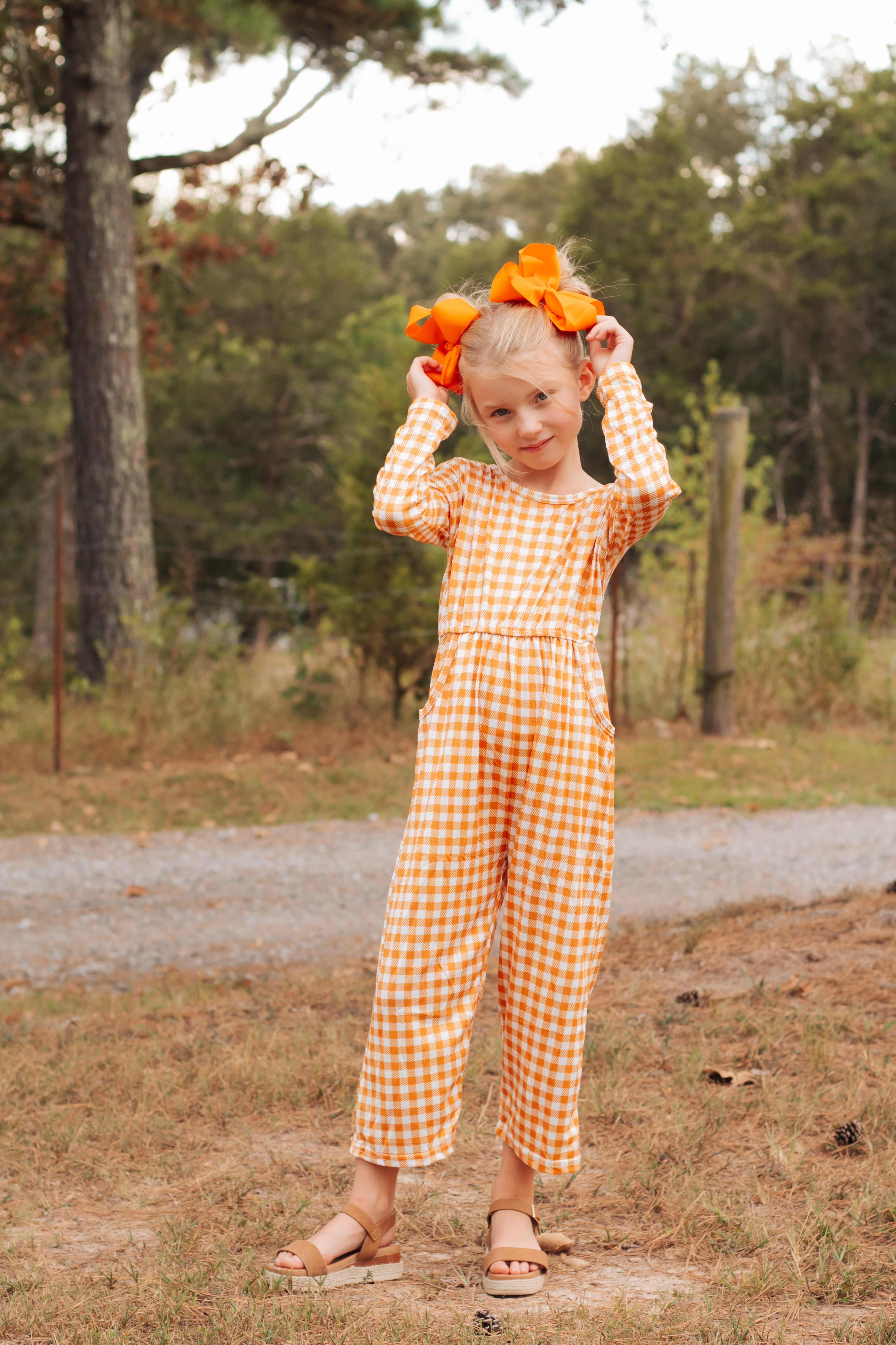 Plaid Girls Jumpsuit