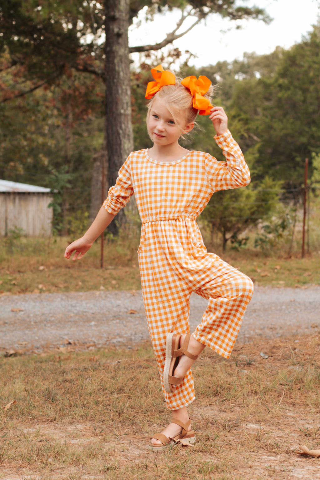Plaid Girls Jumpsuit