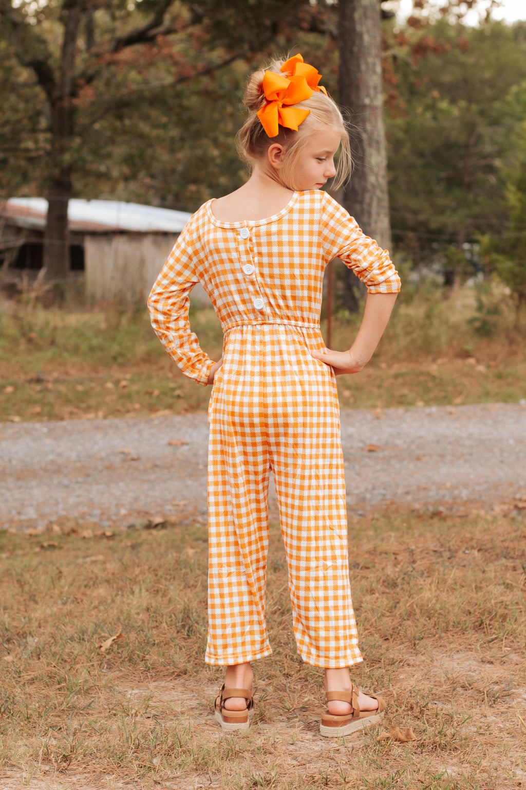 Plaid Girls Jumpsuit